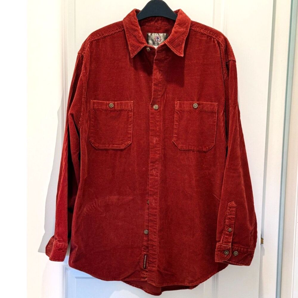 The Territory Ahead Mens Brushed Waffle Coduroy Long Sleeve Shirt